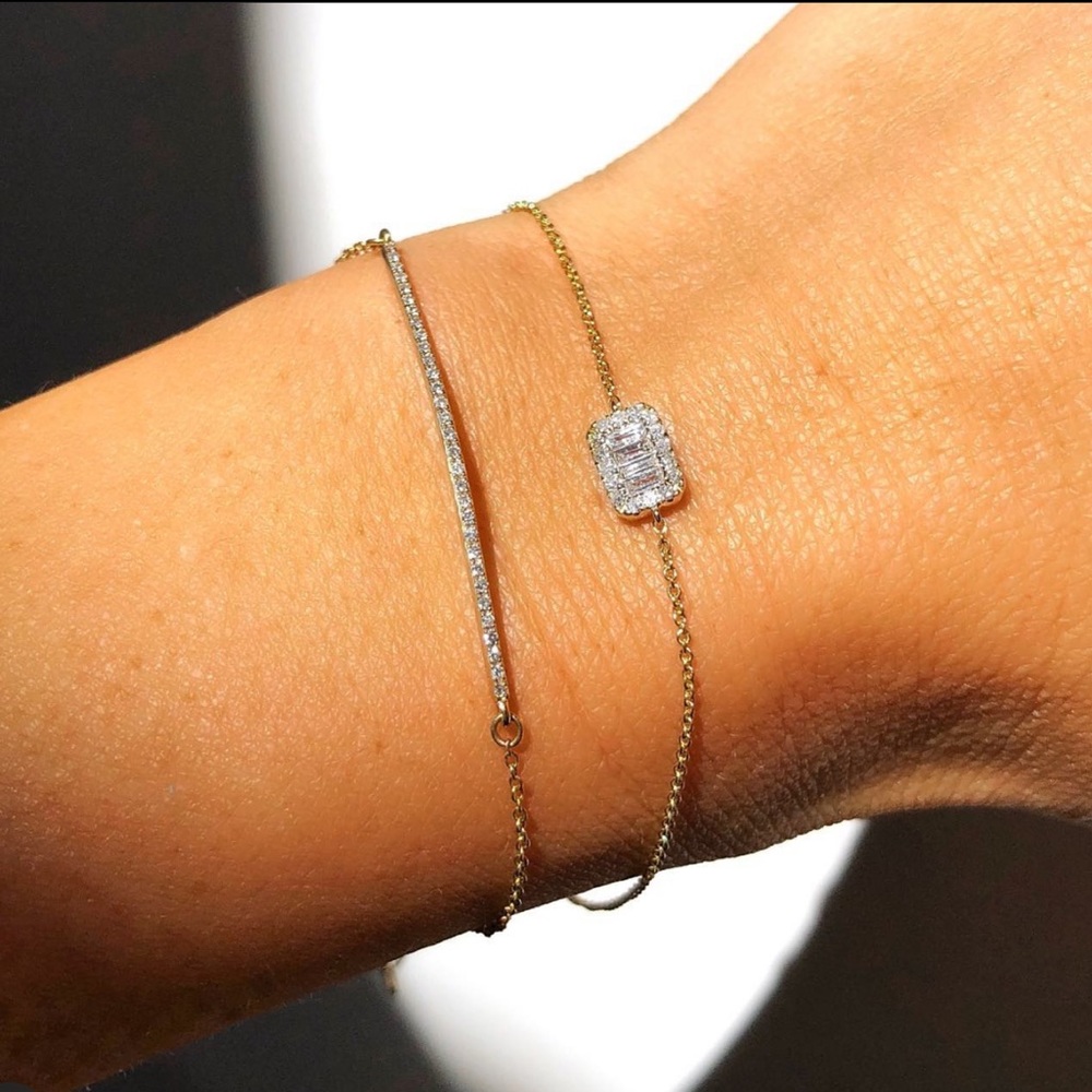 *SOLD* 💯authentic 14K Gold+diamond bar bracelet
